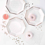 Ginger Ray® Assiette en papier à pois Rose Gold Pick & Mix