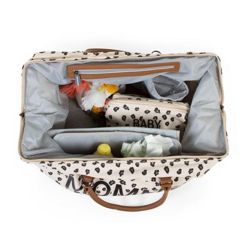 Childhome® Previjalna torba Mommy Bag Big Canvas Leopard Childhome