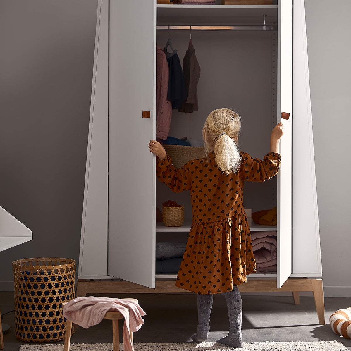 Leander® Otroška omara Luna™ Large White/Oak Leander