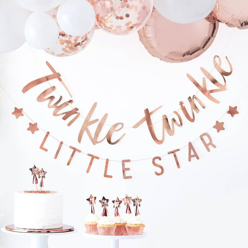 Ginger Ray® Viseč napis Twinkle Twinkle Rose Gold Ginger Ray