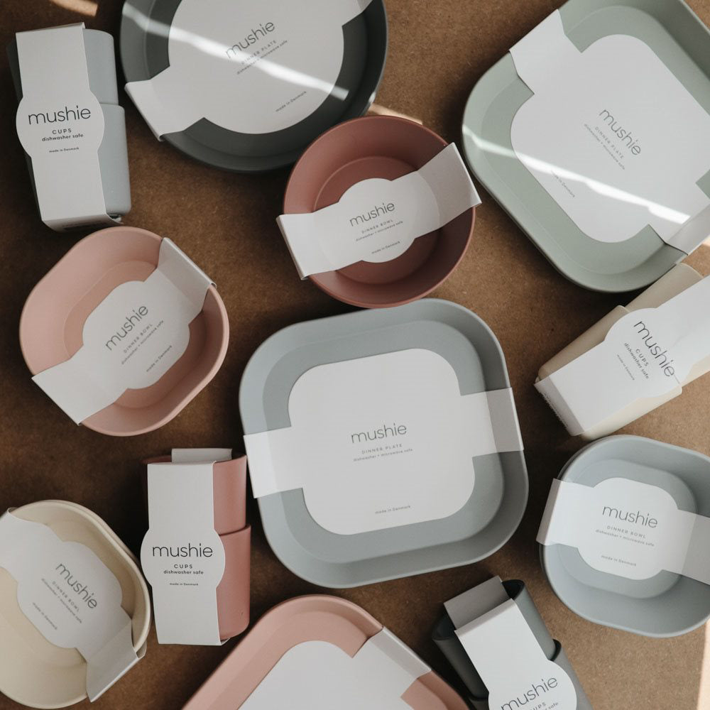 Mushie® Set dveh skledic Cloud Mushie