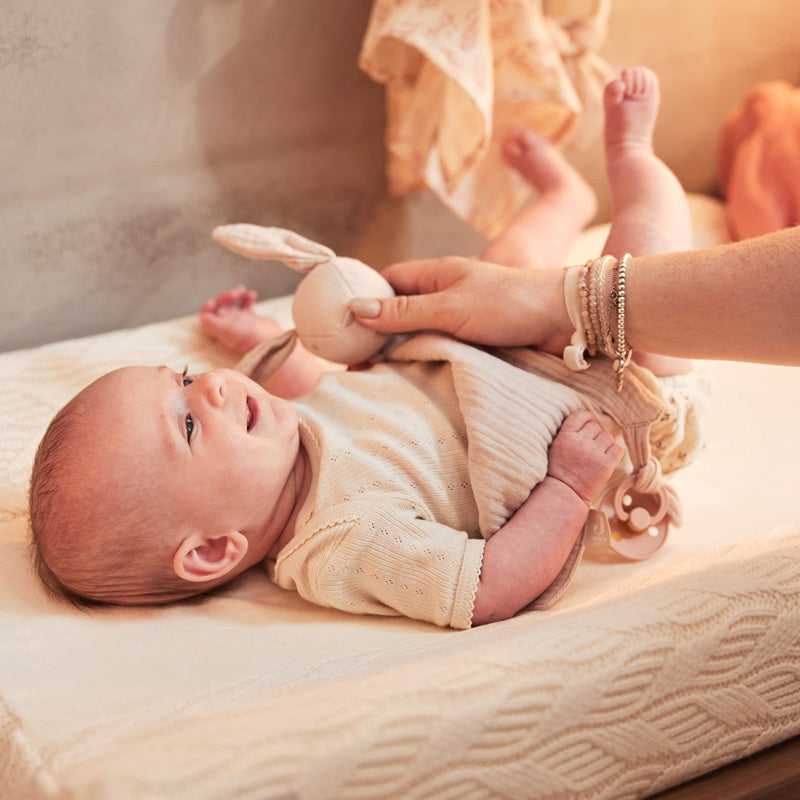 Jollein® Ninica in držalo za dudo Bunny Ears Nougat Jollein