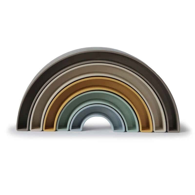 Mushie® Mavrica za zlaganje Rainbow Hillside Mushie