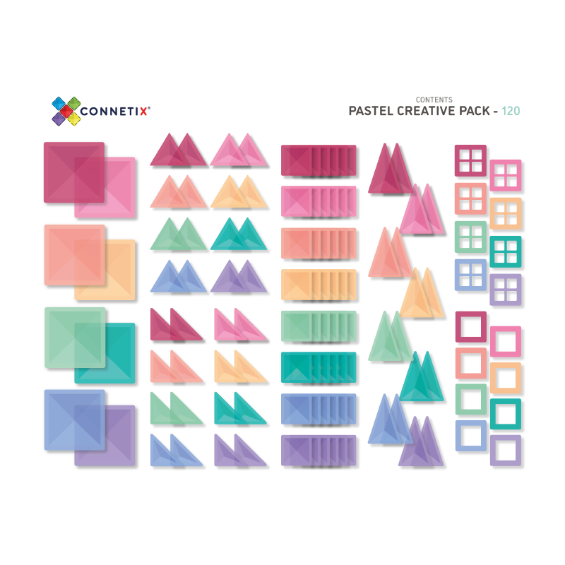 Connetix® Magnetne ploščice Pastel Creative Pack 120-delni Connetix