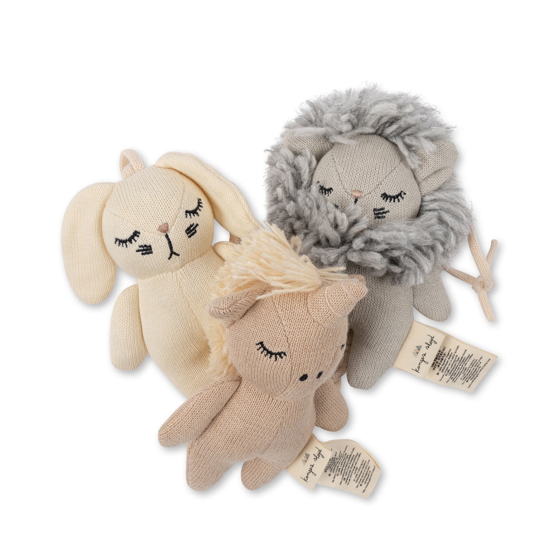 Konges Sløjd® Set 3 aktivnostnih igračk Lion/Rabbit/Unicorn Konges Sløjd
