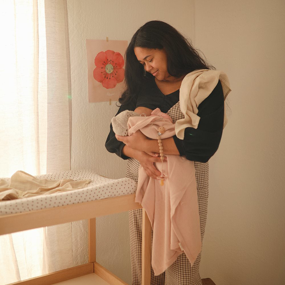 Mushie® Set treh tetra pleničk Fog 60x60 Mushie