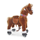 PonyCycle® Cavallo con ruote - Brown with White Hoof (4-7A)