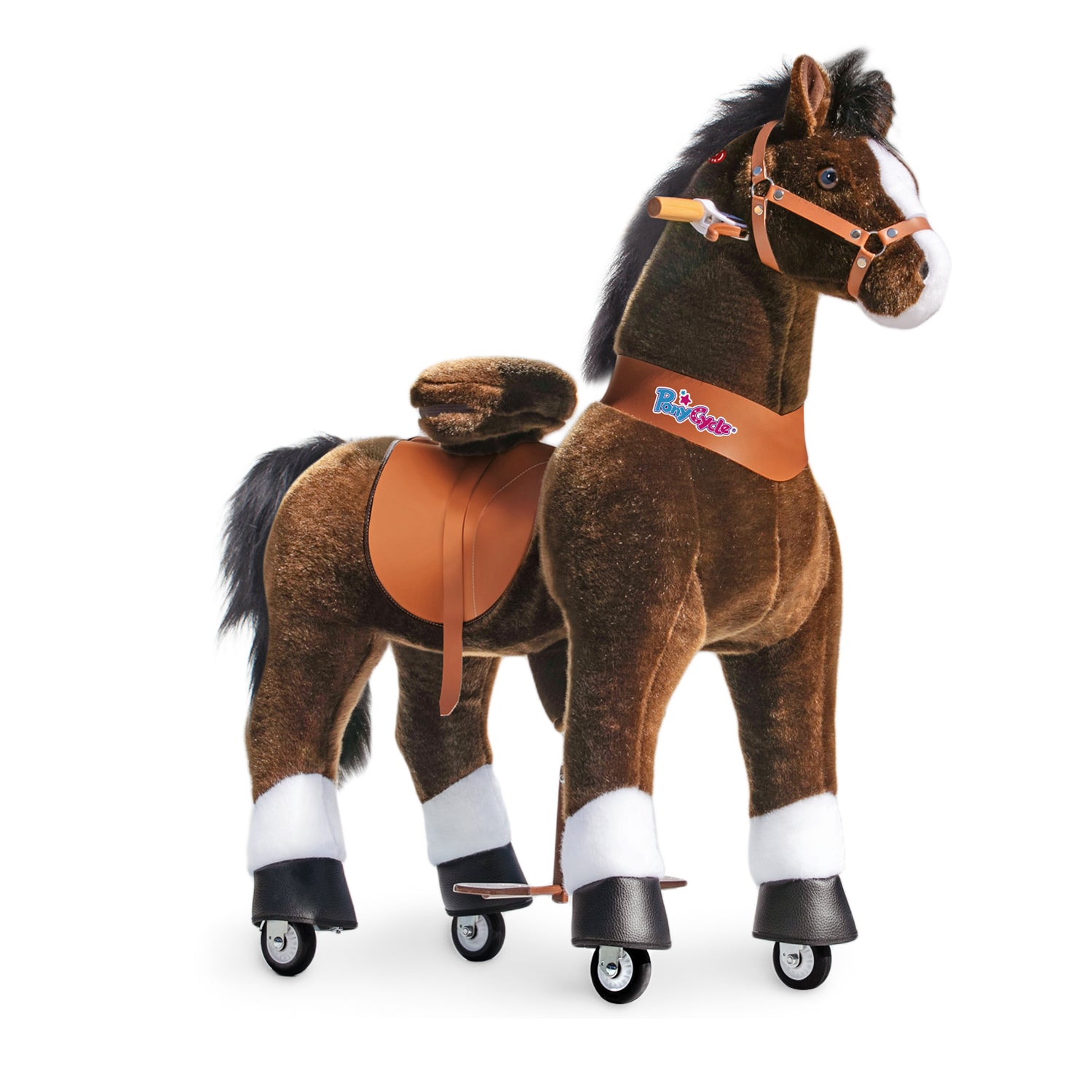 PonyCycle® Konjiček na kolesih - Chocolate Brown with White Hoof (7+L) PonyCycle
