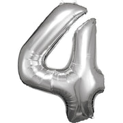 Amscan® Balon številka 4 (86 cm) Silver Amscan