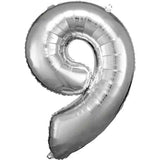 Amscan® Palloncino numero 9 (86 cm) Silver