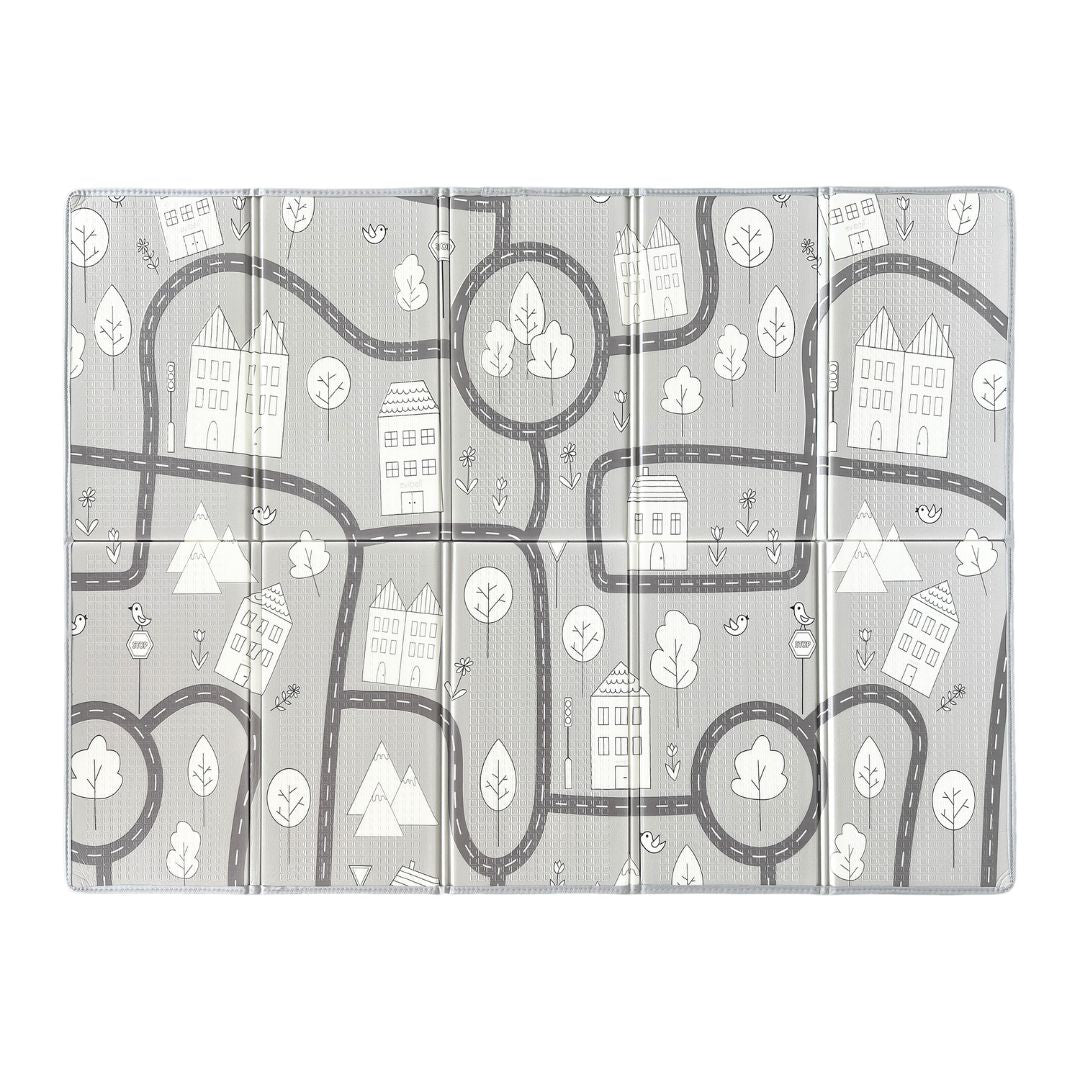 Evibell® Zložljiva igralna podloga 150x190 Dots/City Grey Evibell