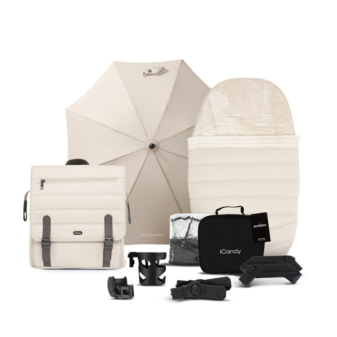 iCandy® Otroški voziček s košaro 2v1 Peach 7 Biscotti Complete Bundle iCandy