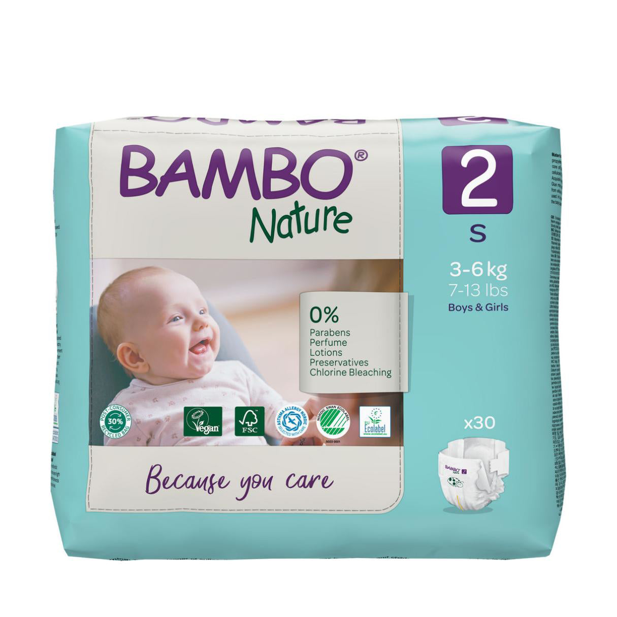 Bambo Nature® Plenice Mini Velikost 2 (3-6 kg) 30 kos Bambo Nature