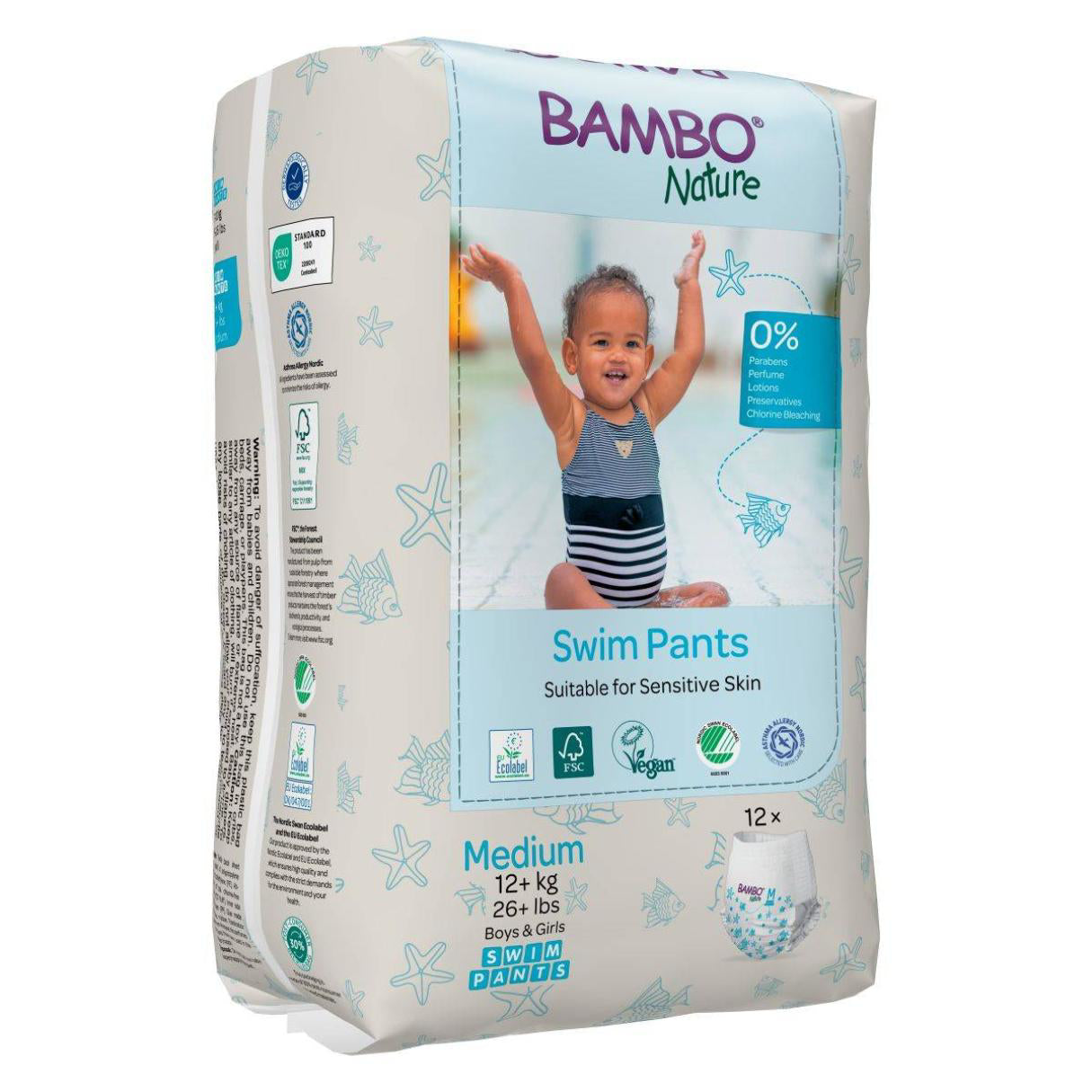 Bambo Nature® Plavalne hlačke Velikost M (12+ kg) 12 kos Bambo Nature