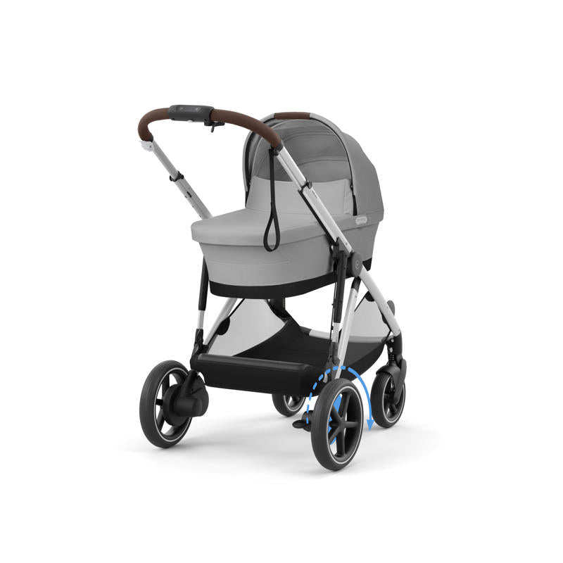 Cybex Baby Stroller e-Gazelle S Stone Grey (Silver Frame)