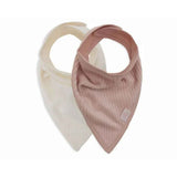 Jollein® Bavaglino di cotone Velvet Rib Wild Rose/Ivory 2 pezzi