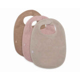 Jollein® Set di 3 bavaglini in cotone Wild Rose/Nougat/Biscuit