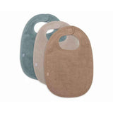 Jollein® Set di 3 bavaglini in cotone Sea Green/Nougat/Biscuit