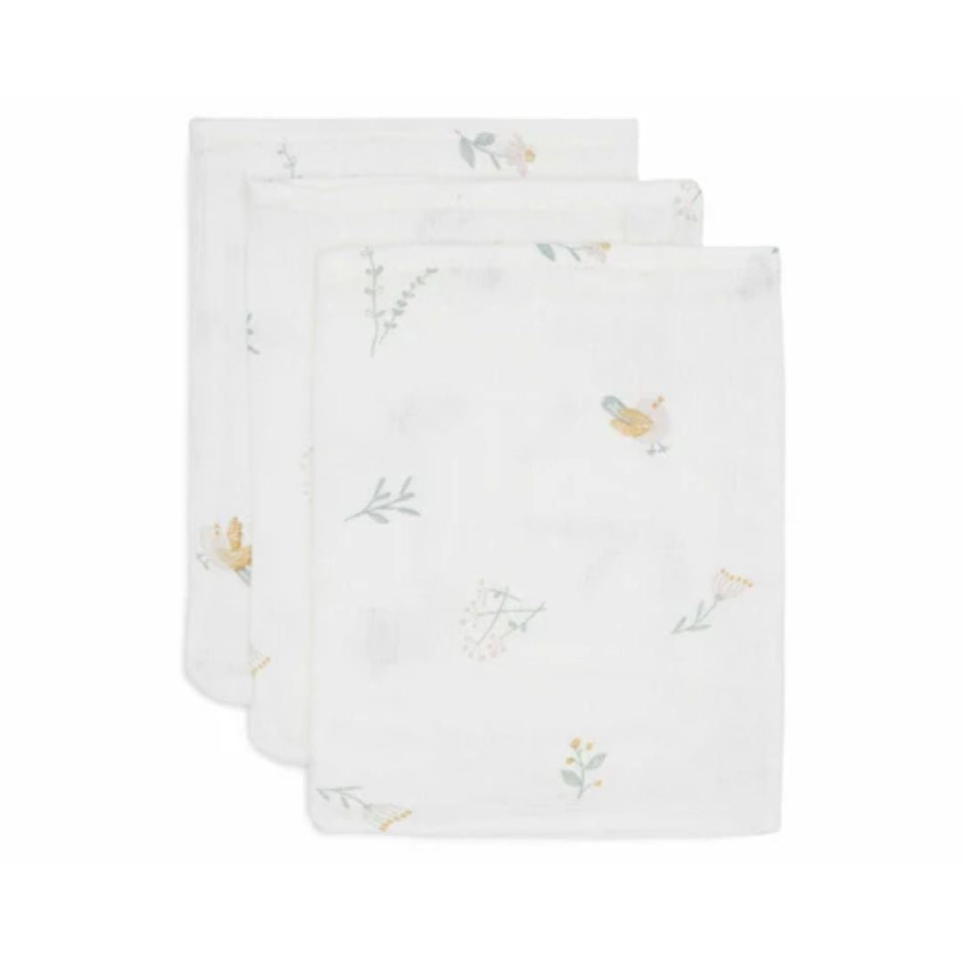 Jollein® Komplet 3 krpic za umivanje Lovely Birds 20x15 Jollein