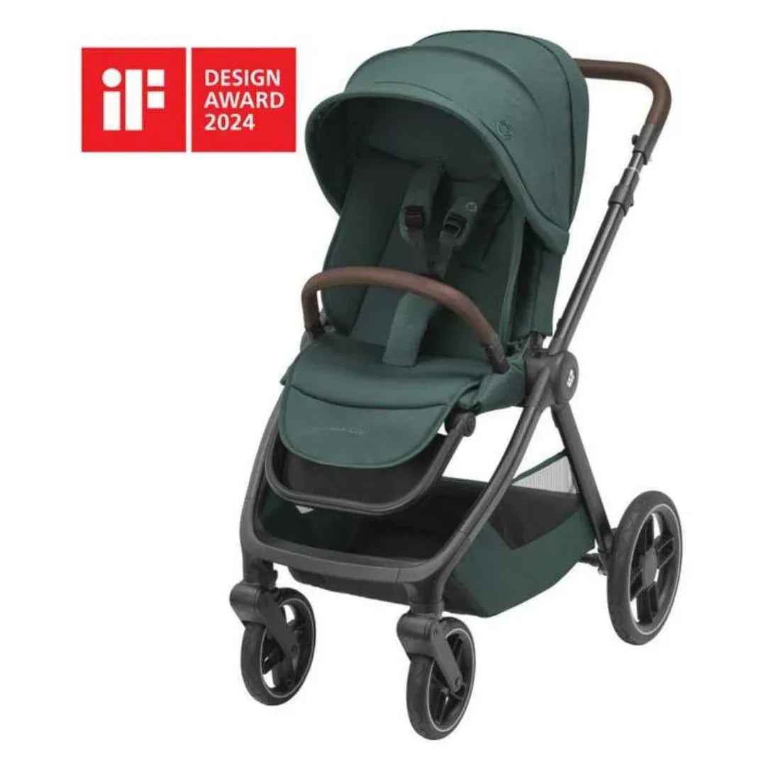 Maxi Cosi® Stroller with Seat Unit Dark Frame + Dark Brown Leather Oxf – Evitas