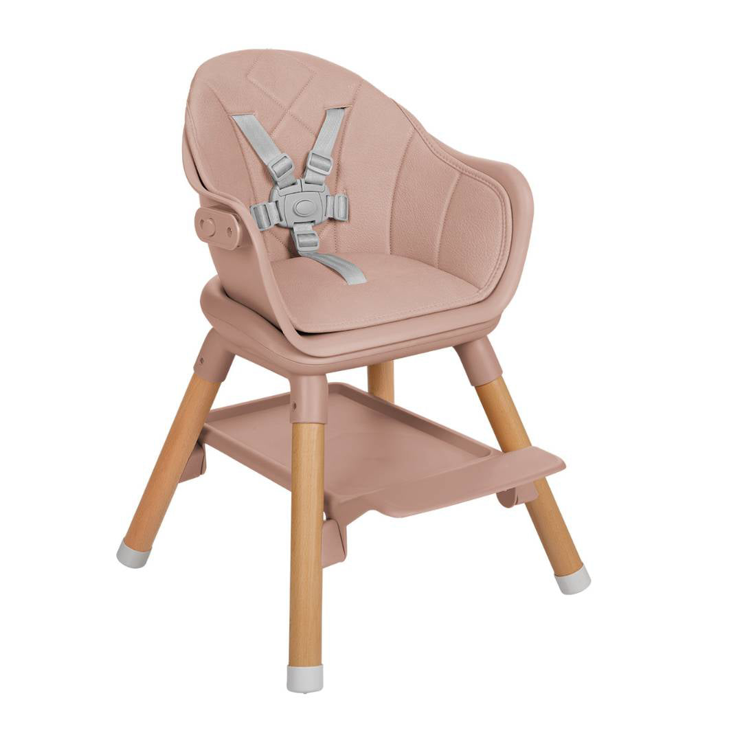 KikkaBoo® Otroški stol za hranjenje 2v1 Woody Pink KikkaBoo