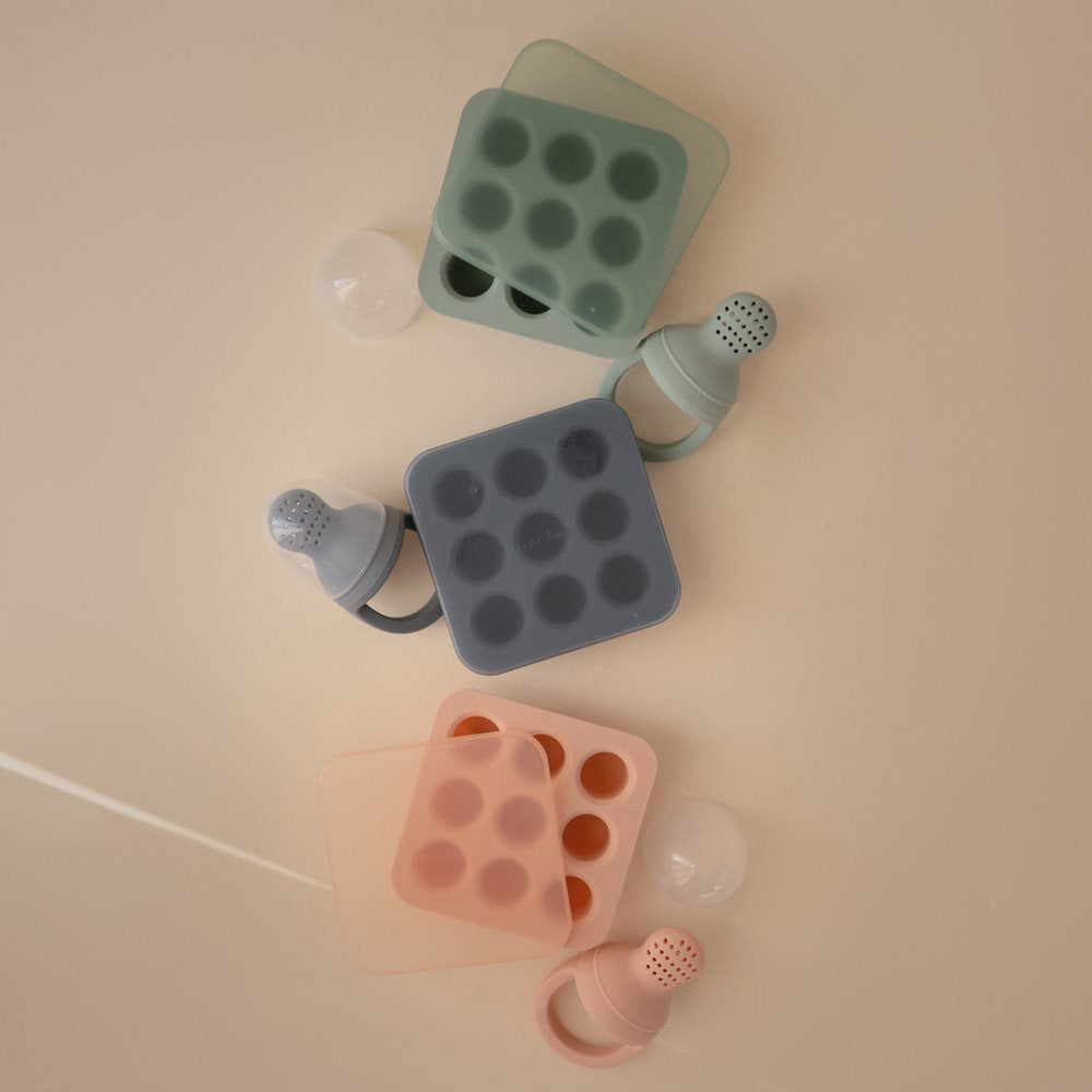 Mushie® Silikonski modelčki za zamrzovalnik Cambridge Blue Mushie