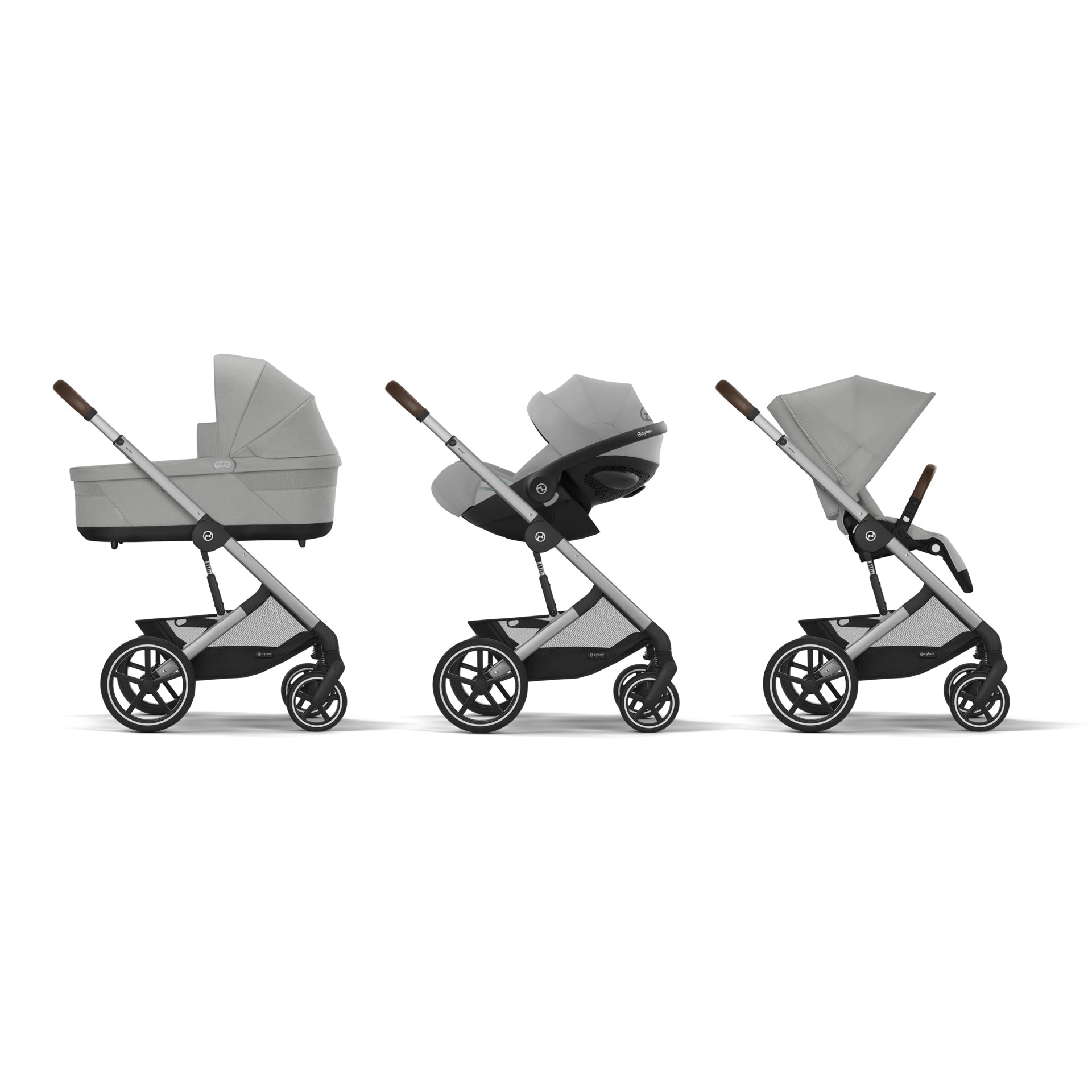 Cybex® Otroški voziček 4v1 Balios S Lux + Avtosedež Cloud G + IsoFix baza G Stone Grey Cybex