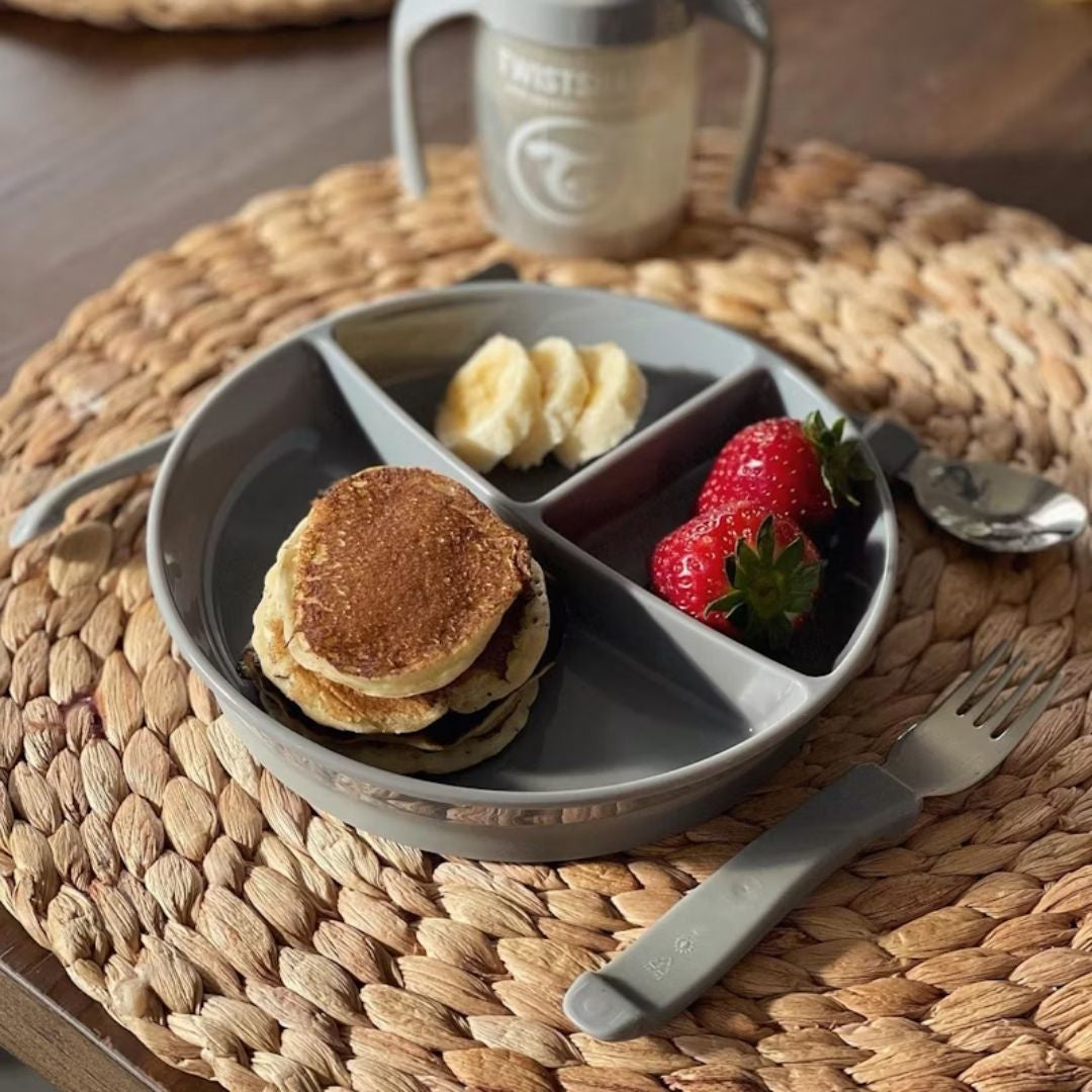 Twistshake® Deljeni krožnik 210ml+2x90ml (6+m) Pastel Grey Twistshake