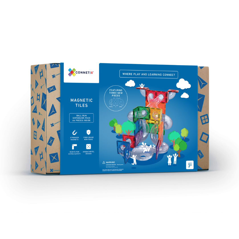 Connetix® Magnetne ploščice Rainbow Ball Run Expansion Pack 66-delni Connetix