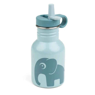 Done by Deer® Gourde en acier avec paille Elphee Blue 350 ml