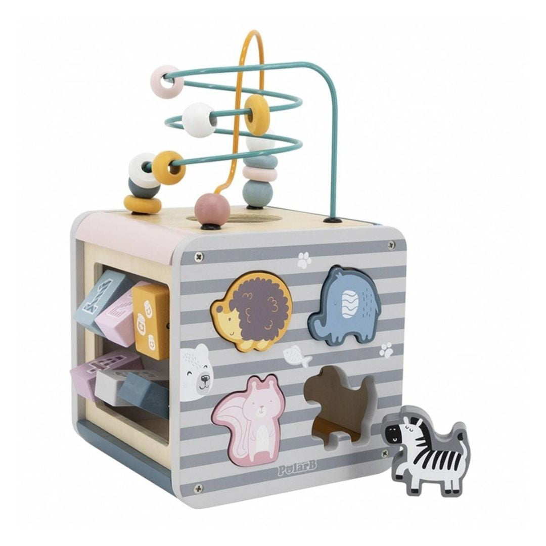 PolarB® Lesena aktivnostna kocka 5v1 PolarB