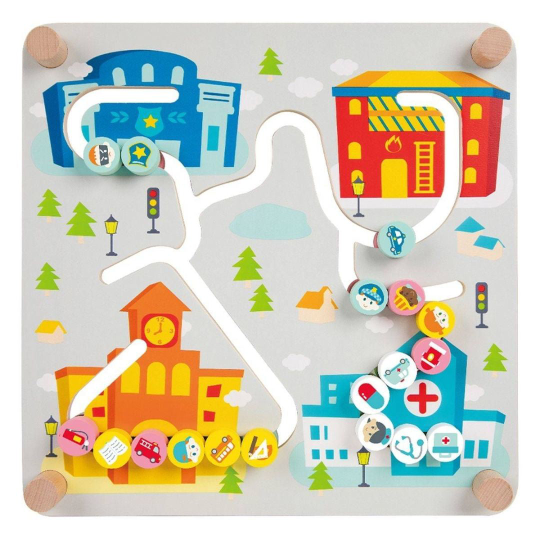 Classic World® Lesena aktivnostna tabla 2 v 1 Mesto Classic World