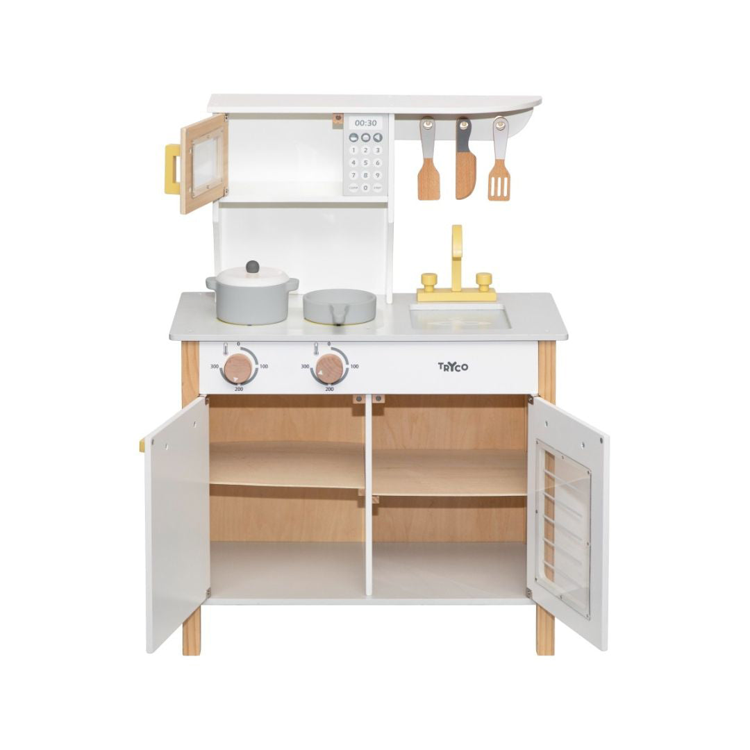 Tryco® Otroška lesena kuhinja z dodatki White/Gold Tryco