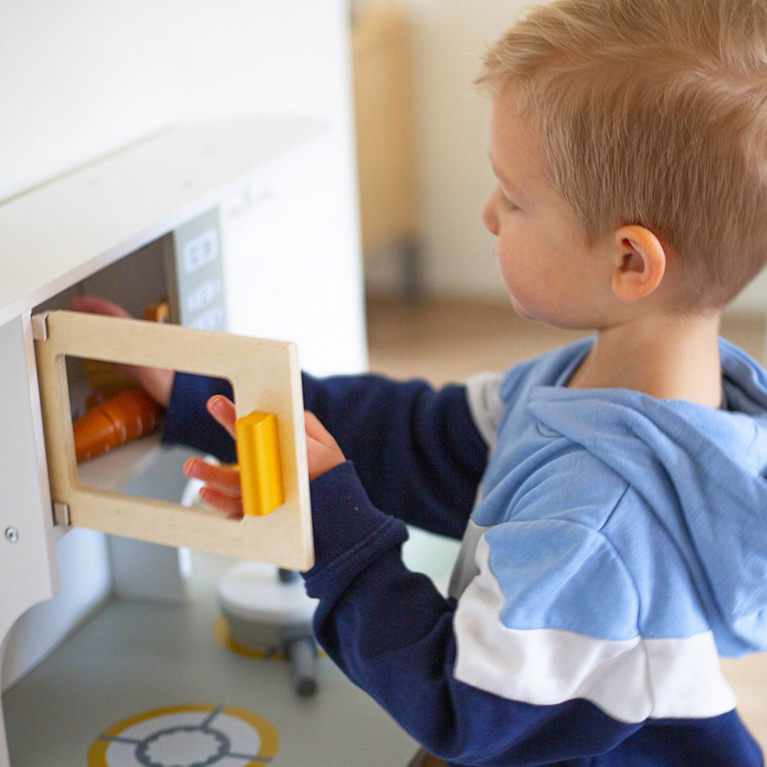 Tryco® Otroška lesena kuhinja z dodatki White/Gold Tryco