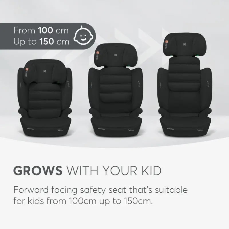 KikkaBoo® Otroški avtosedež i-Track i-SIZE (100-150 cm) Light Grey KikkaBoo