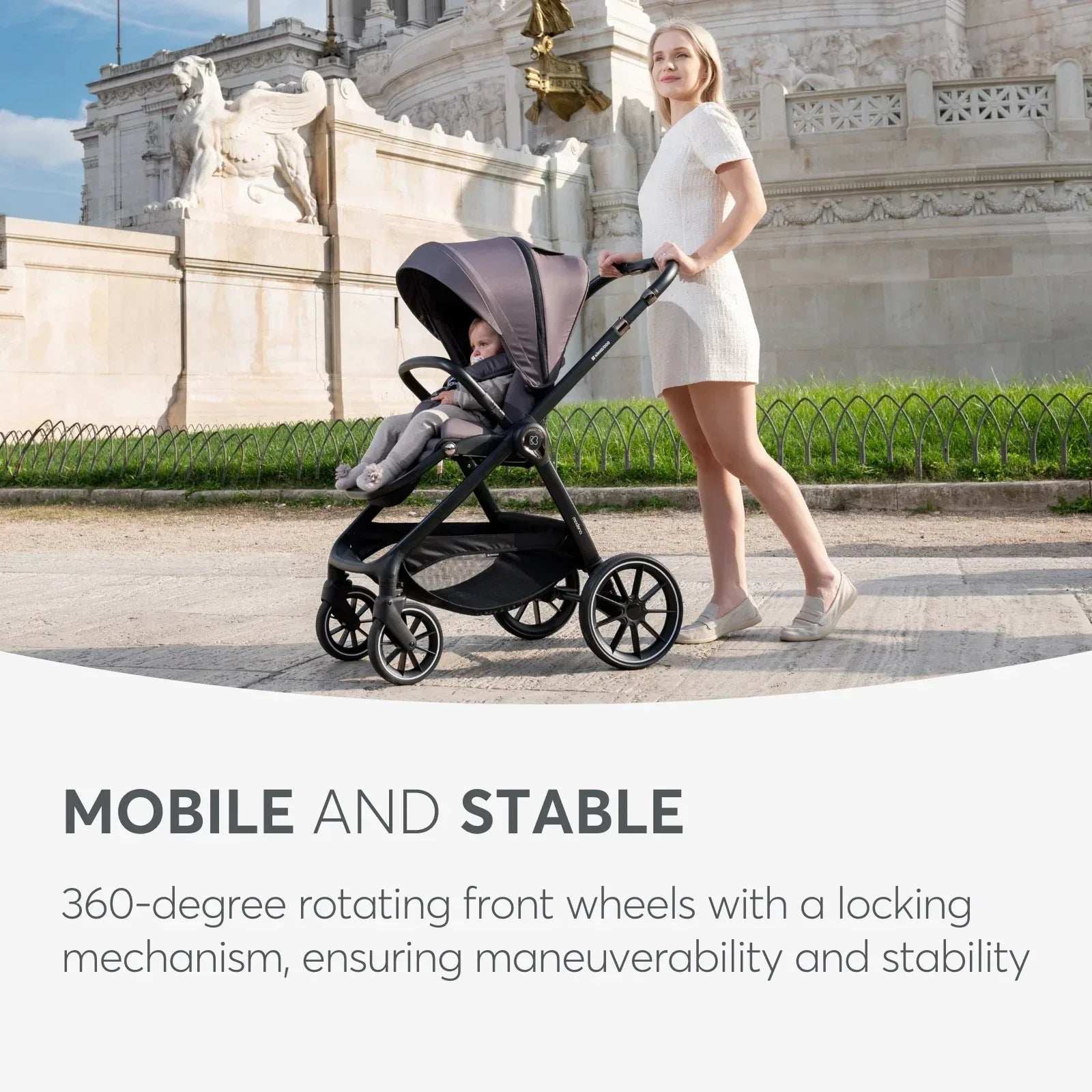 KikkaBoo® Stroller with carrycot 3v1 Modena Black | Evitas KikkaBoo® Stroller with carrycot 3v1 Modena Black | Evitas