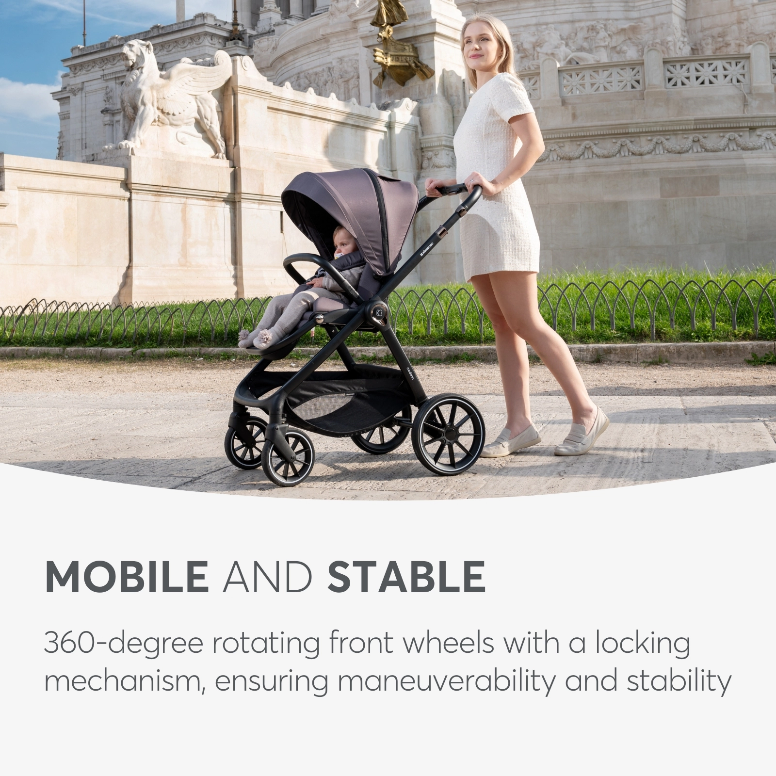 KikkaBoo® Otroški voziček s košaro 3v1 Modena Black KikkaBoo