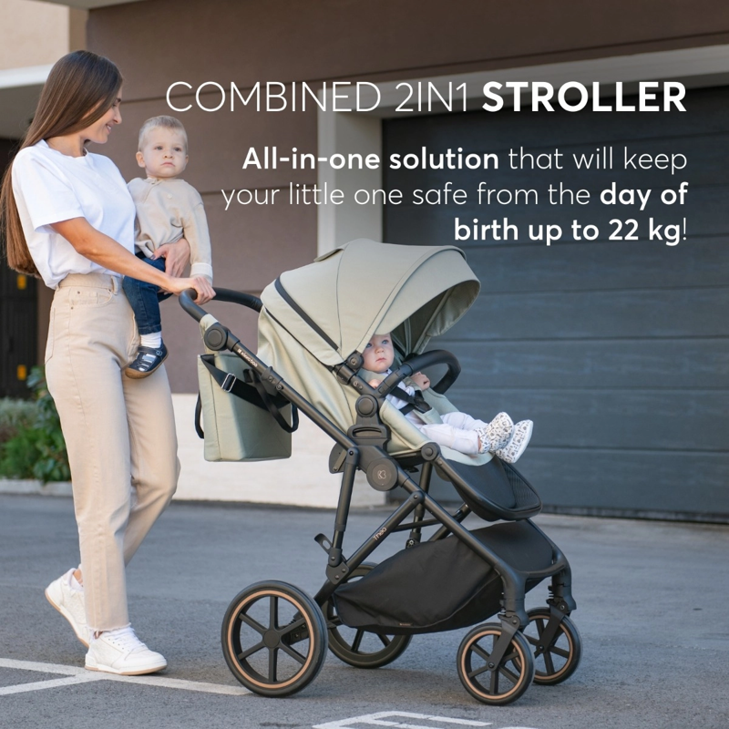 KikkaBoo® Otroški voziček s košaro 2v1 Thea Grey KikkaBoo