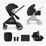 KikkaBoo® Otroški voziček s košaro 3v1 Ava Black