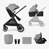 KikkaBoo® Otroški voziček s košaro 3v1 Ava Grey