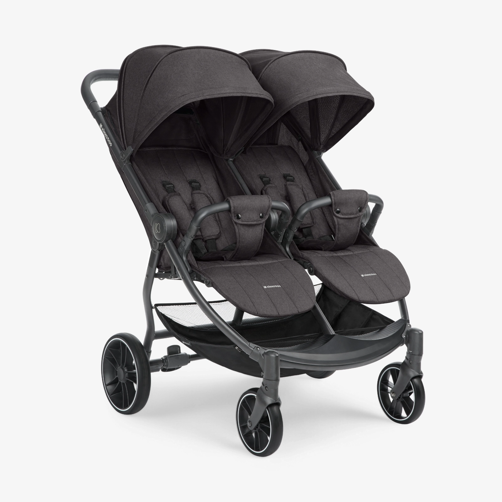 KikkaBoo® Otroški voziček za dvojčke Happy 2 Dark Grey KikkaBoo