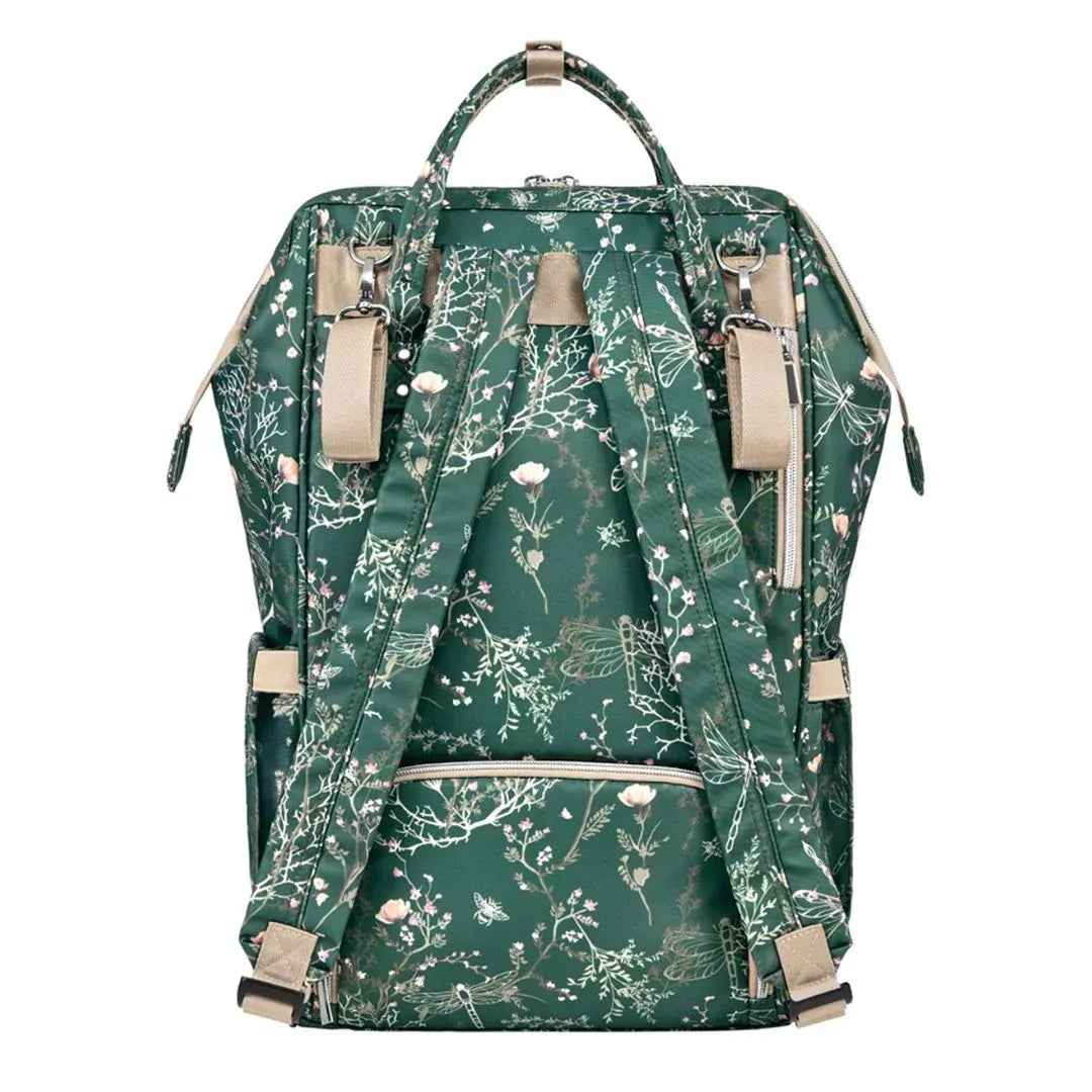 KikkaBoo® Changing Backpack Siena Luxe Secret Garden Deep Green