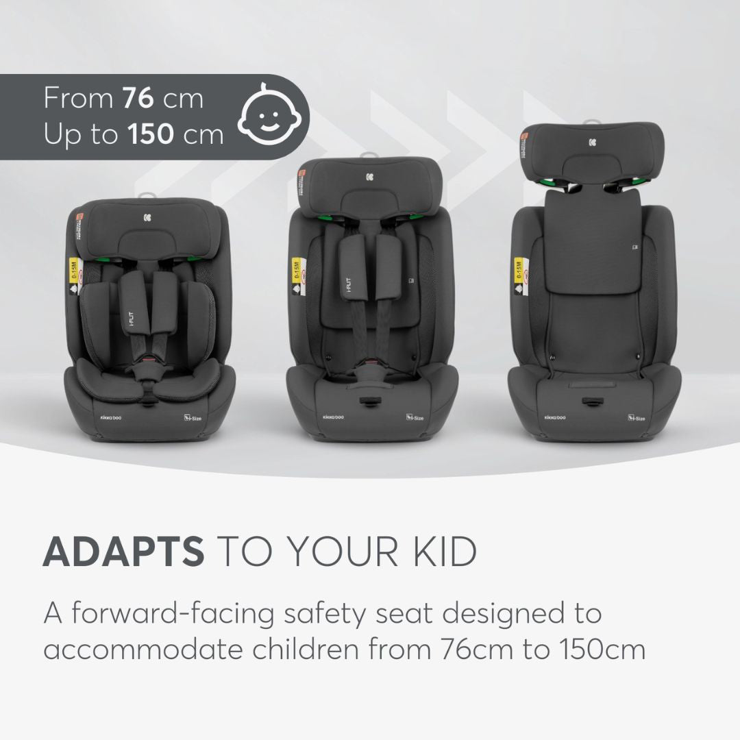 KikkaBoo® Otroški avtosedež i-Flit i-SIZE (76-150 cm) Dark Grey KikkaBoo