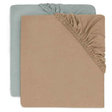 Jollein® Fitted Sheet Jersey 140x70/150x75 Sea Green/Biscuit 2 Pack