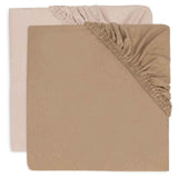Jollein® Fitted Sheet Jersey 140x70/150x75 Wild Rose/Biscuit 2 Pack
