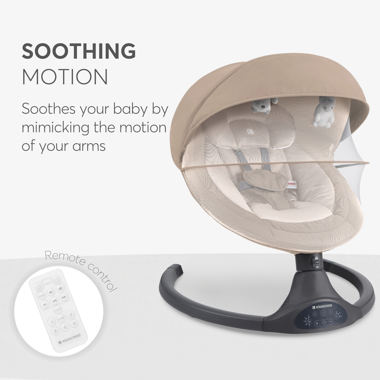 KikkaBoo® Električni gugalnik Codie Beige 2025 KikkaBoo