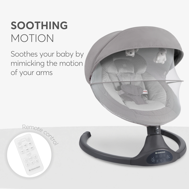 KikkaBoo® Električni gugalnik Codie Light Grey 2025 KikkaBoo