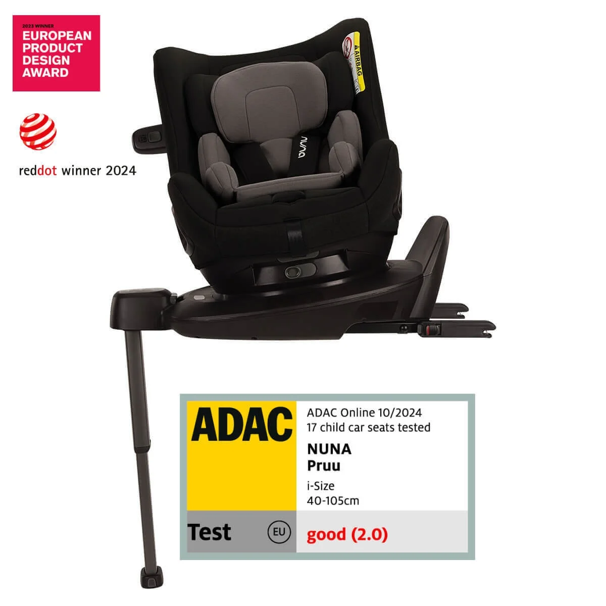 Nuna® Otroški avtosedež Pruu™ 360 i-Size (40-105 cm) Caviar Nuna