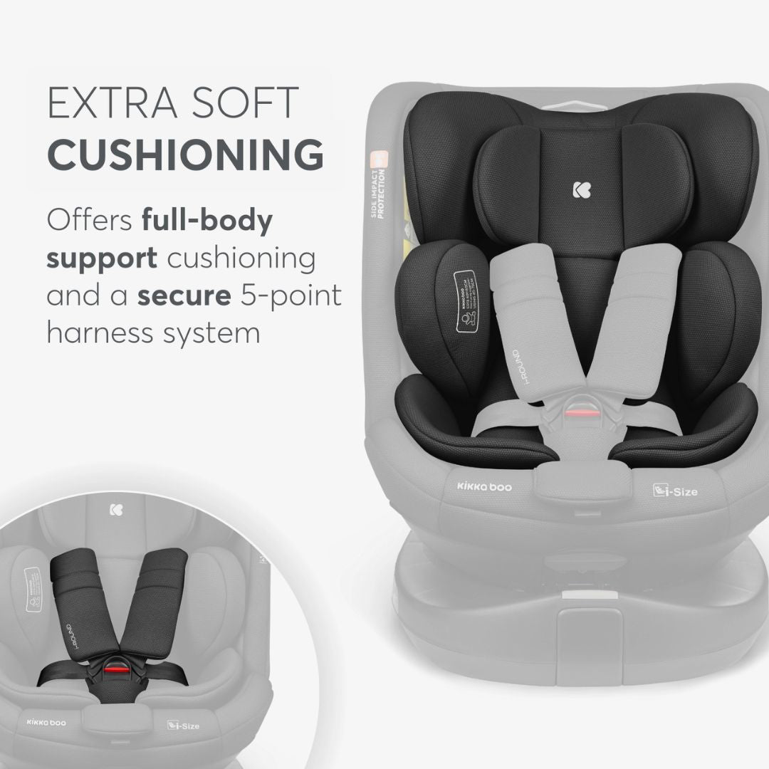 KikkaBoo® Otroški avtosedež 360 i-Round i-SIZE (40-150 cm) Black KikkaBoo