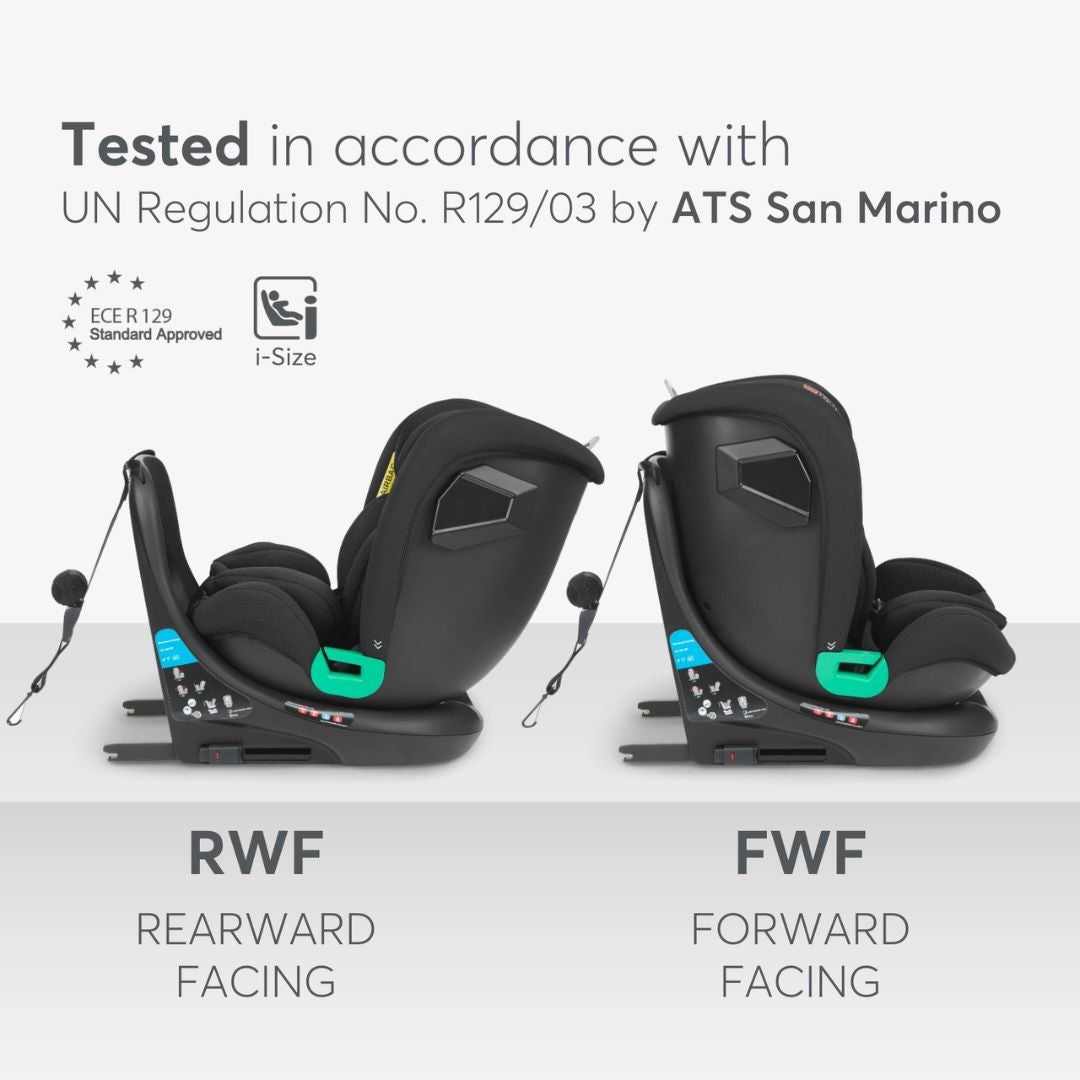 KikkaBoo® Car seat 360 i-Roll i-SIZE (40-150 cm) Black | Evitas